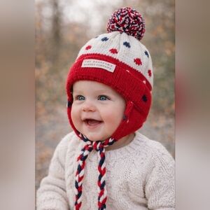 TBBC The Beaufort Bonnet Company Knit Pom Pom Hat | Red White Blue | 6-18M